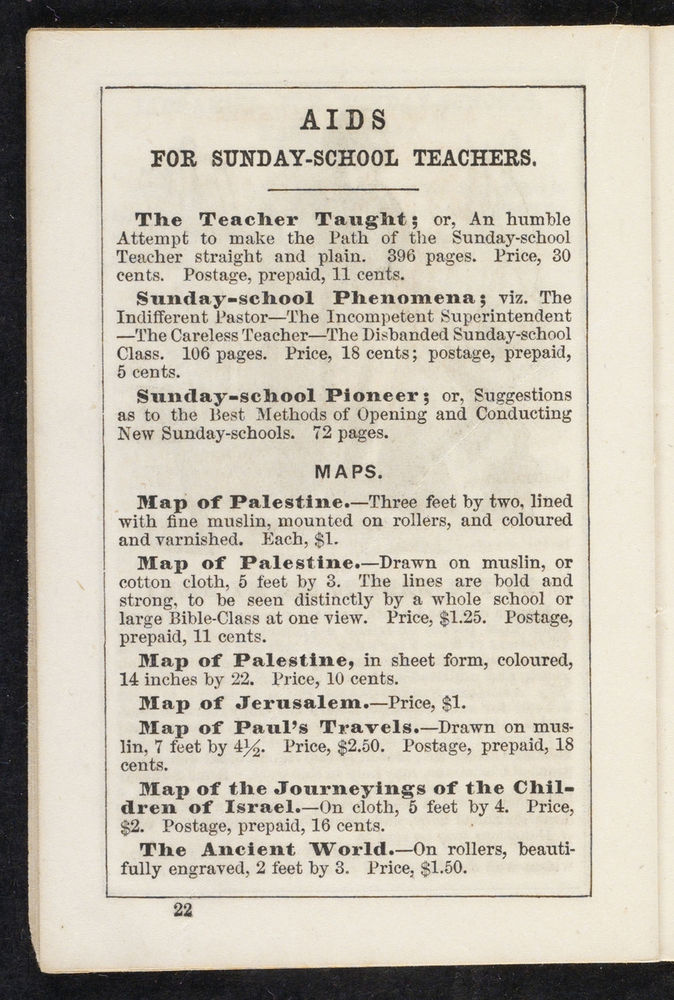 Scan 0022 of The Sunday-school pocket almanac for the year of Our Lord 1855