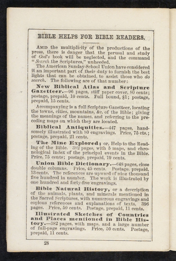 Scan 0028 of The Sunday-school pocket almanac for the year of Our Lord 1855