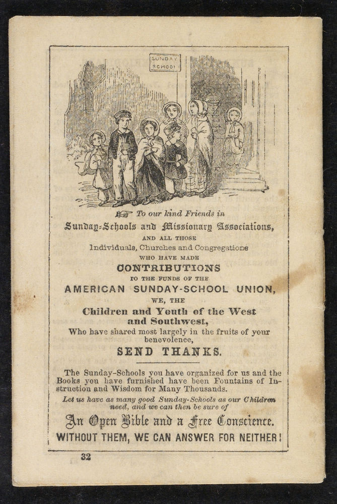Scan 0032 of The Sunday-school pocket almanac for the year of Our Lord 1855