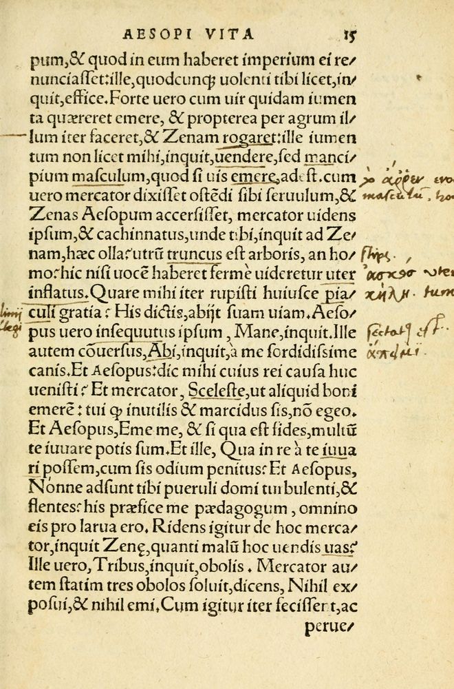 Scan 0019 of Aesopi Phrygis Fabellae Graece et Latine