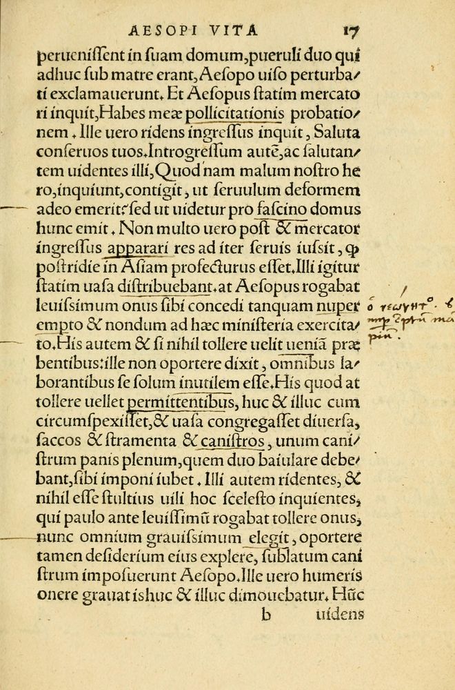 Scan 0021 of Aesopi Phrygis Fabellae Graece et Latine