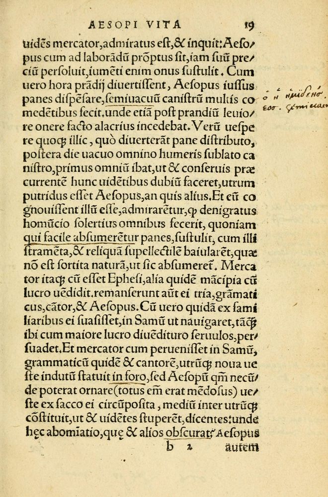 Scan 0023 of Aesopi Phrygis Fabellae Graece et Latine