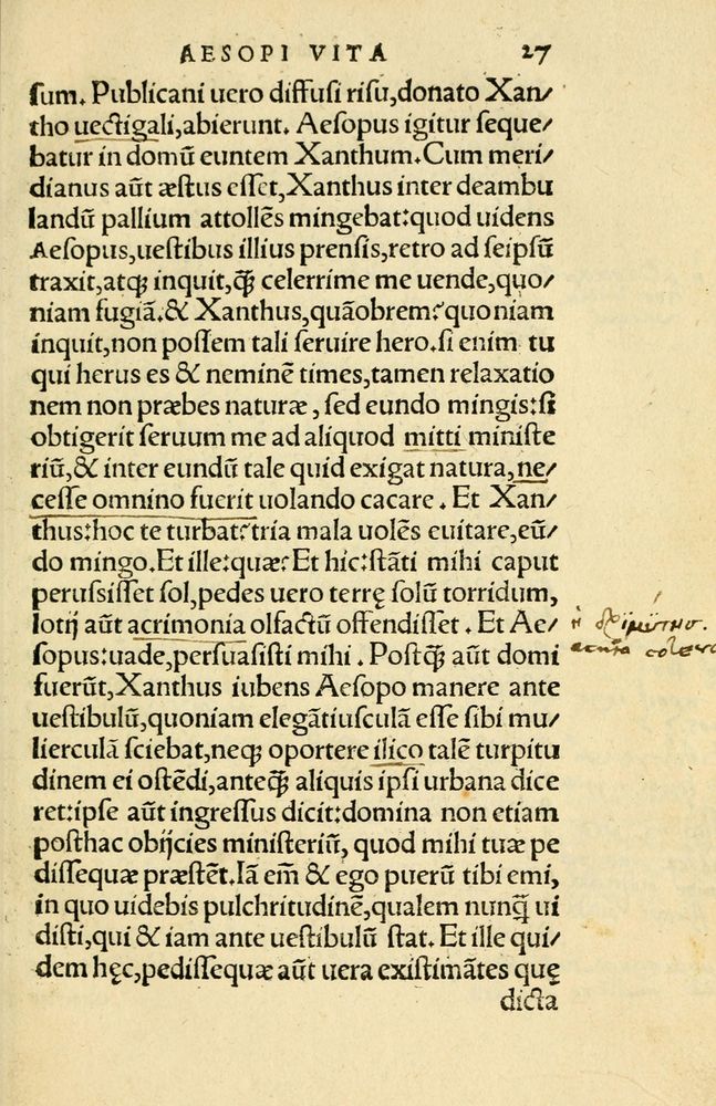 Scan 0031 of Aesopi Phrygis Fabellae Graece et Latine