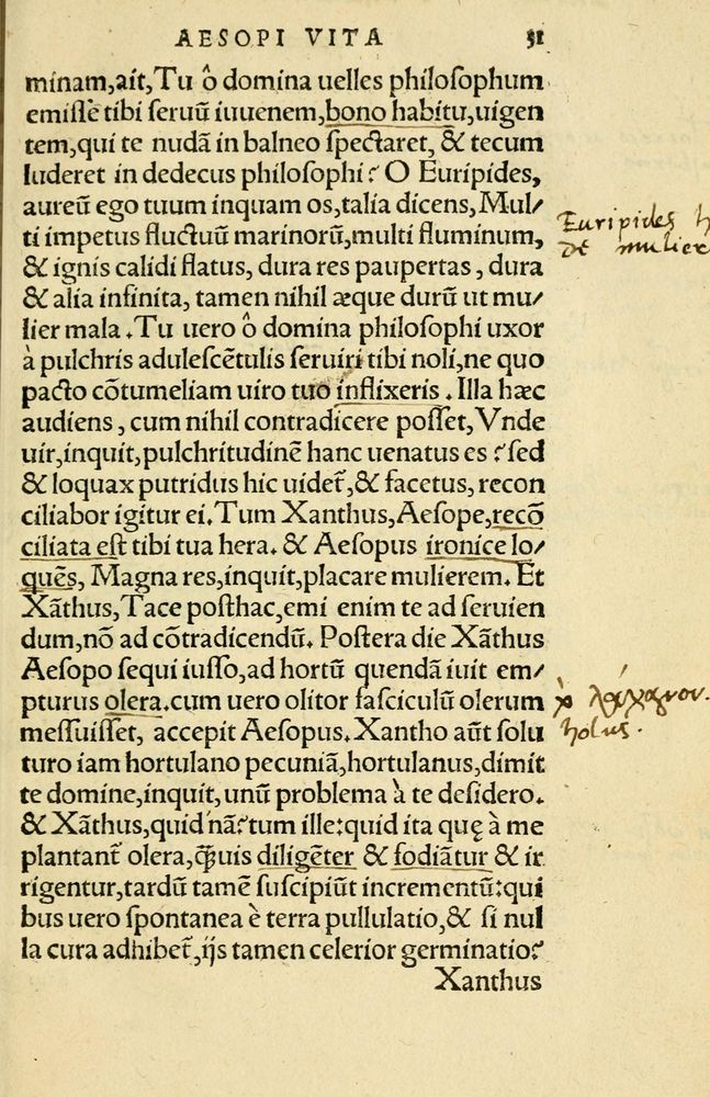 Scan 0035 of Aesopi Phrygis Fabellae Graece et Latine