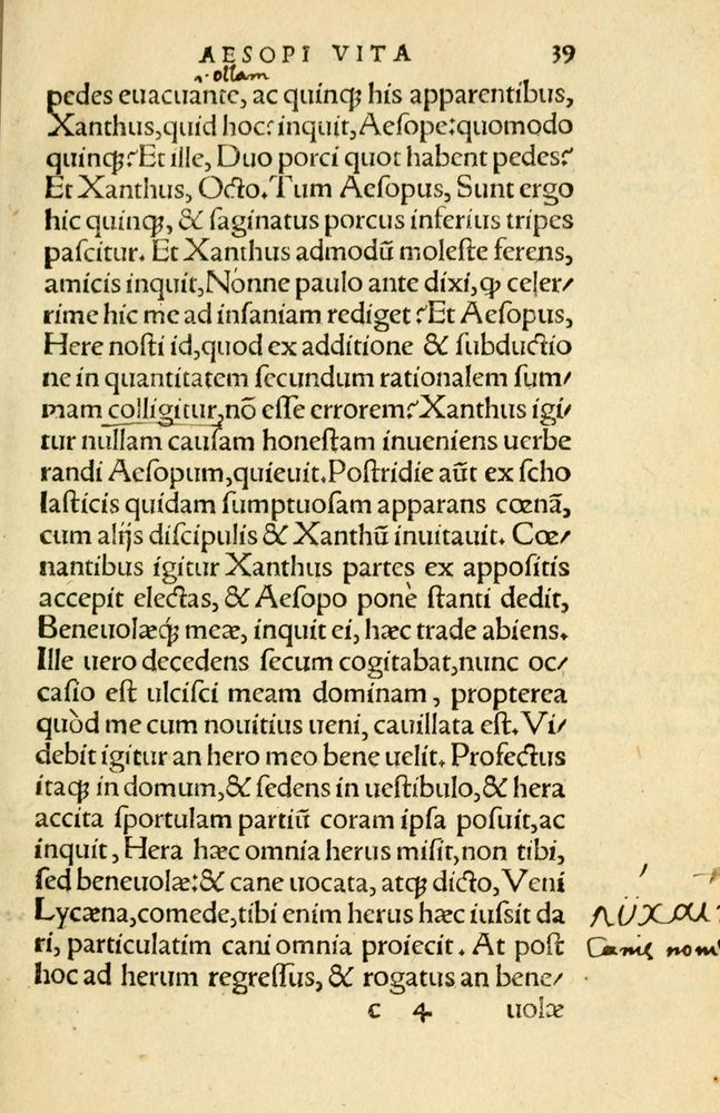 Scan 0043 of Aesopi Phrygis Fabellae Graece et Latine
