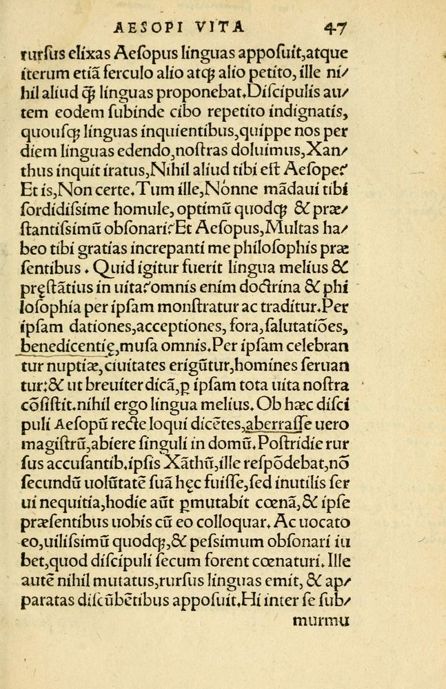 Scan 0051 of Aesopi Phrygis Fabellae Graece et Latine