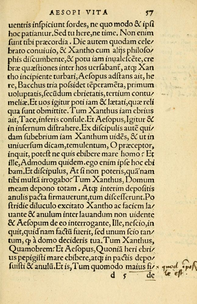 Scan 0061 of Aesopi Phrygis Fabellae Graece et Latine