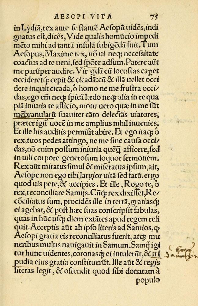 Scan 0079 of Aesopi Phrygis Fabellae Graece et Latine