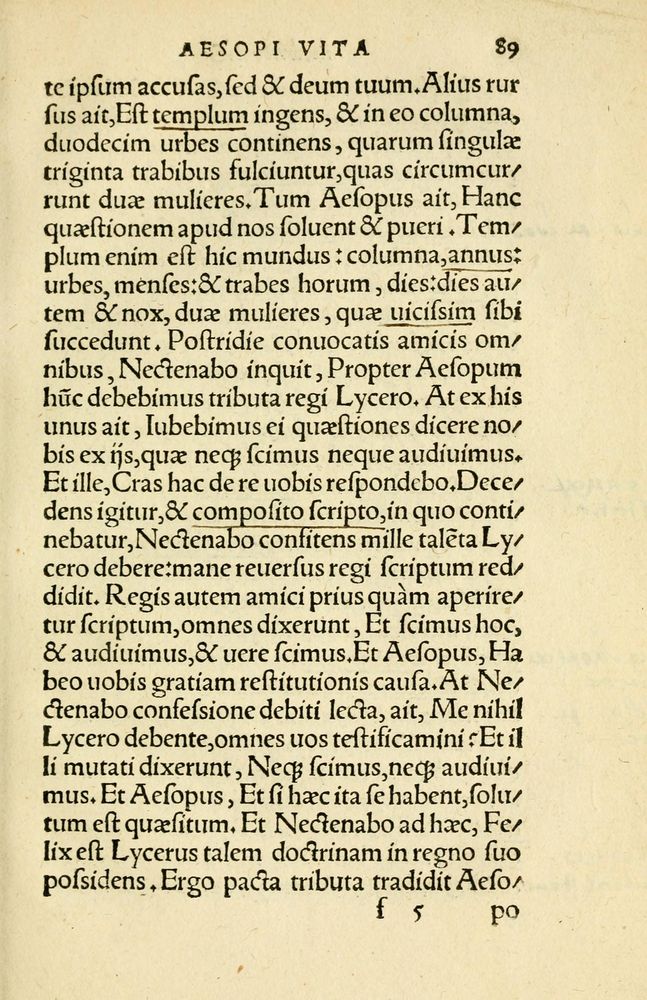 Scan 0093 of Aesopi Phrygis Fabellae Graece et Latine