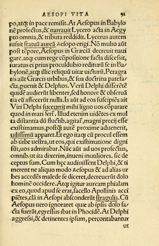 Scan 0095 of Aesopi Phrygis Fabellae Graece et Latine