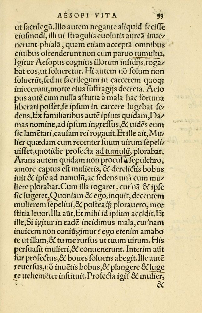 Scan 0097 of Aesopi Phrygis Fabellae Graece et Latine