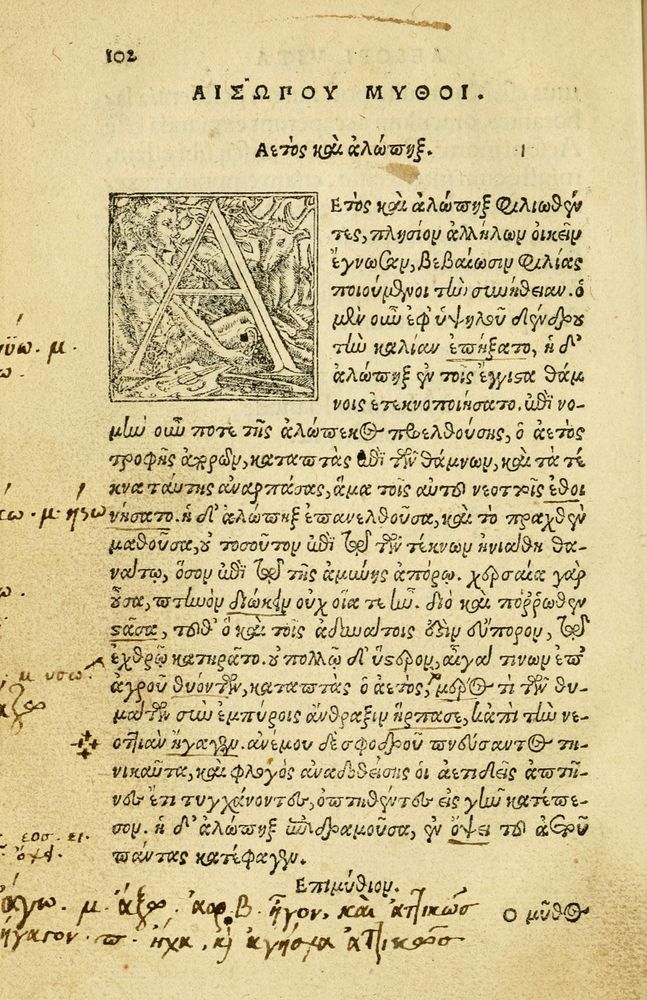 Scan 0106 of Aesopi Phrygis Fabellae Graece et Latine