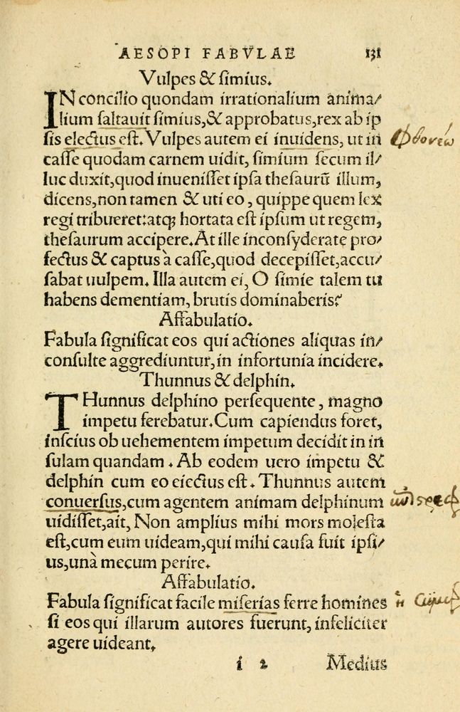 Scan 0135 of Aesopi Phrygis Fabellae Graece et Latine