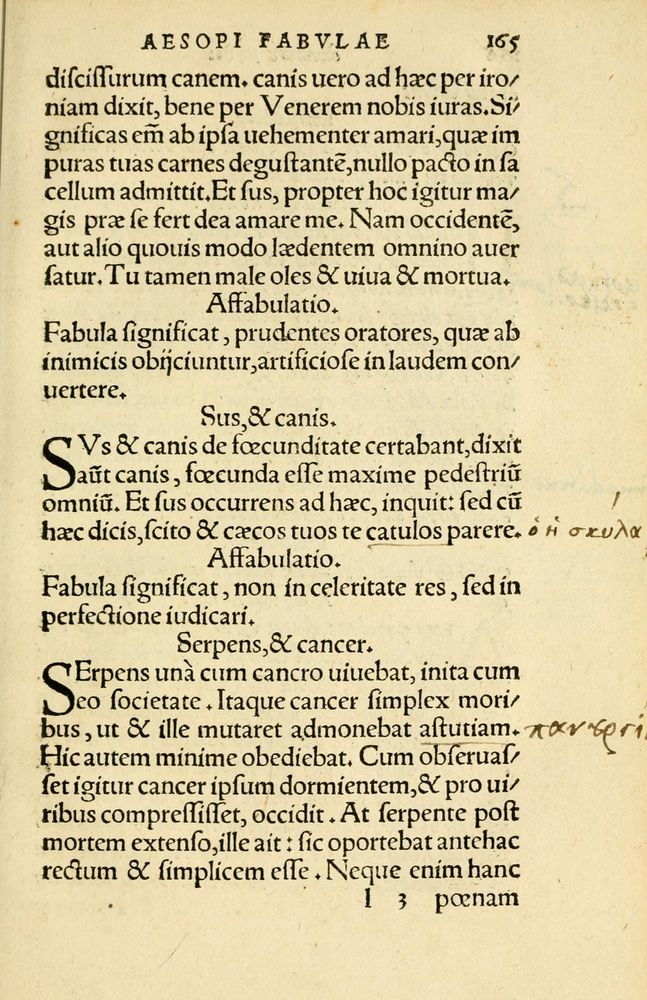 Scan 0169 of Aesopi Phrygis Fabellae Graece et Latine