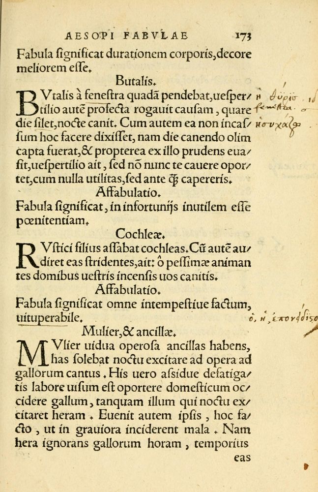 Scan 0177 of Aesopi Phrygis Fabellae Graece et Latine