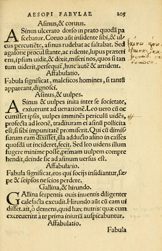 Scan 0209 of Aesopi Phrygis Fabellae Graece et Latine