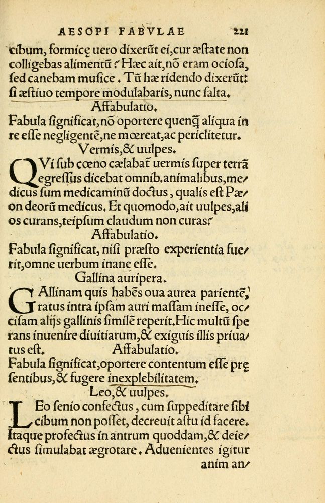 Scan 0225 of Aesopi Phrygis Fabellae Graece et Latine