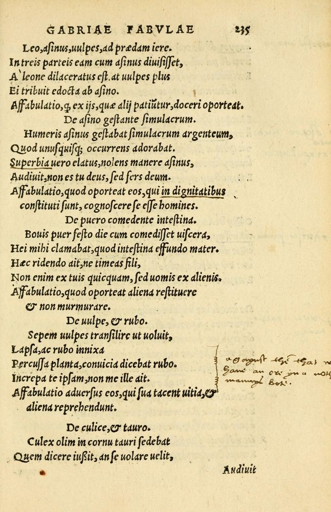 Scan 0239 of Aesopi Phrygis Fabellae Graece et Latine