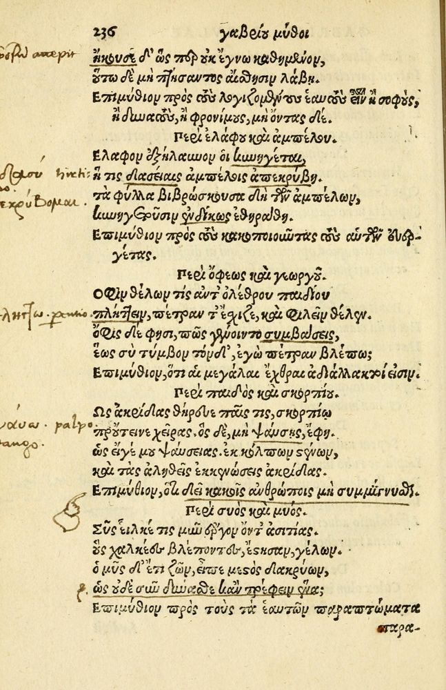 Scan 0240 of Aesopi Phrygis Fabellae Graece et Latine