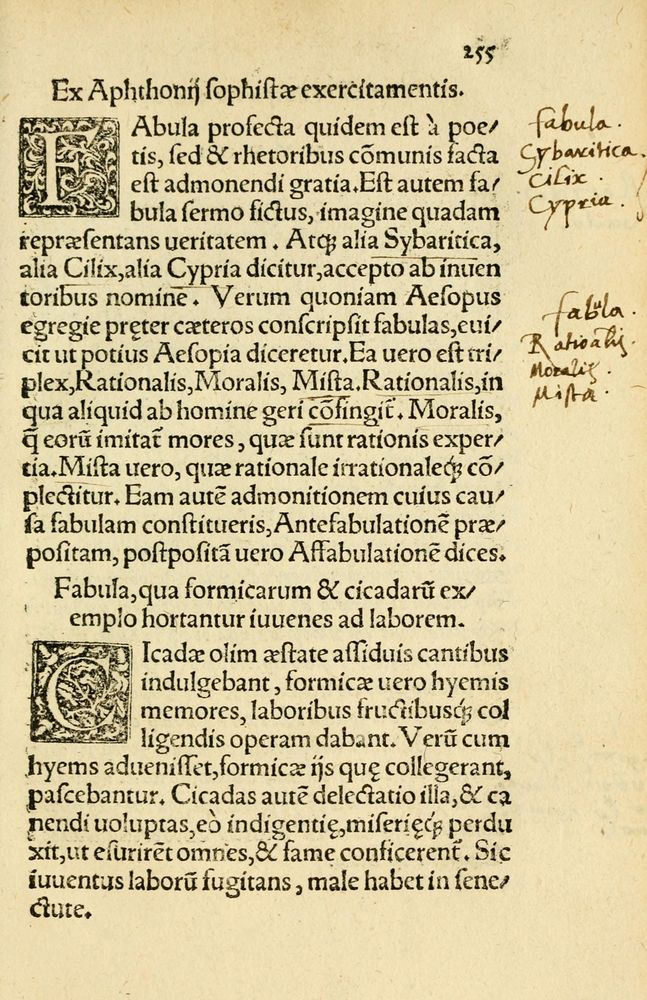 Scan 0259 of Aesopi Phrygis Fabellae Graece et Latine