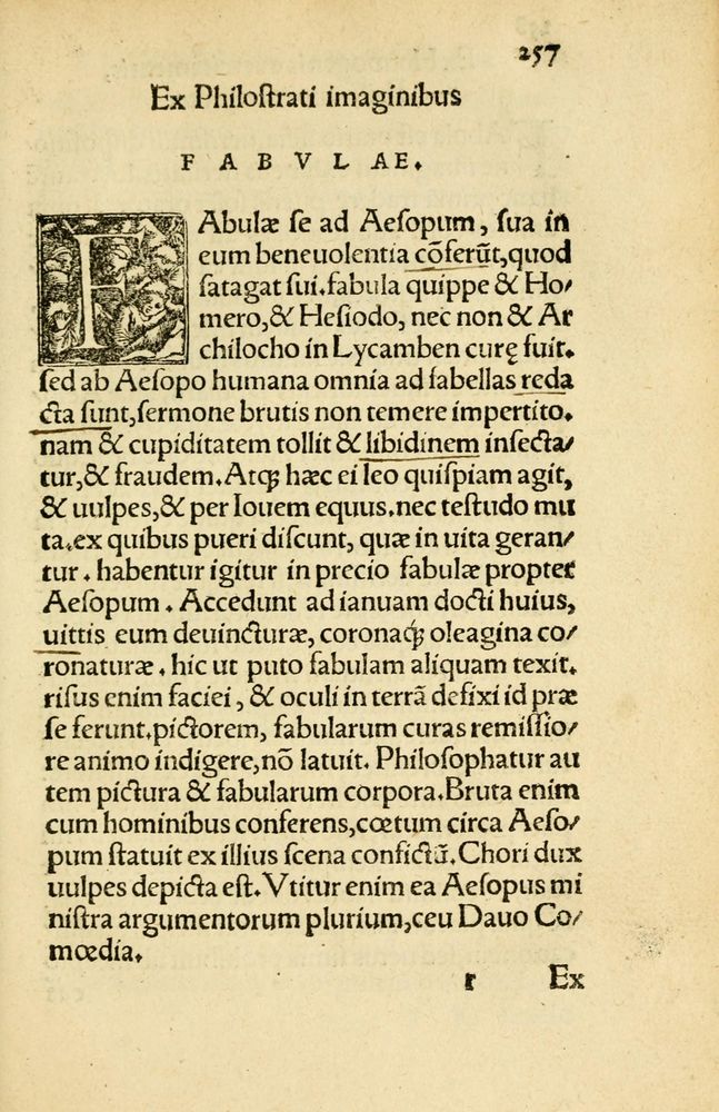 Scan 0261 of Aesopi Phrygis Fabellae Graece et Latine