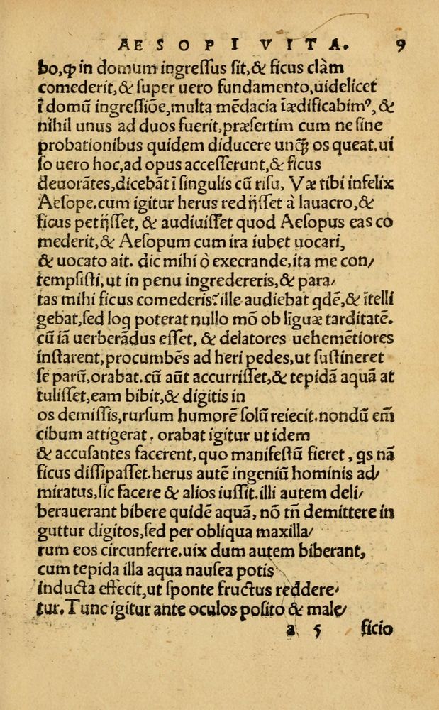 Scan 0015 of Aesopi Phrygis Fabellae Graece & Latine, cum alijs opusculis, quorum index proxima refertur pagella.