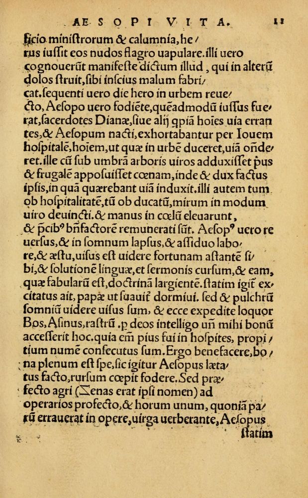 Scan 0017 of Aesopi Phrygis Fabellae Graece & Latine, cum alijs opusculis, quorum index proxima refertur pagella.