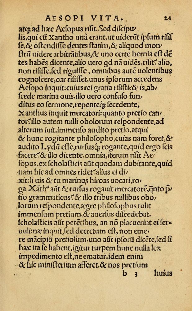 Scan 0027 of Aesopi Phrygis Fabellae Graece & Latine, cum alijs opusculis, quorum index proxima refertur pagella.