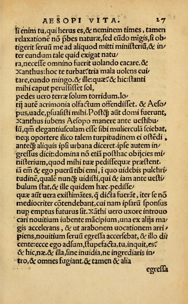 Scan 0033 of Aesopi Phrygis Fabellae Graece & Latine, cum alijs opusculis, quorum index proxima refertur pagella.