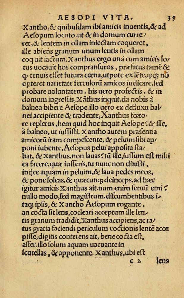 Scan 0041 of Aesopi Phrygis Fabellae Graece & Latine, cum alijs opusculis, quorum index proxima refertur pagella.