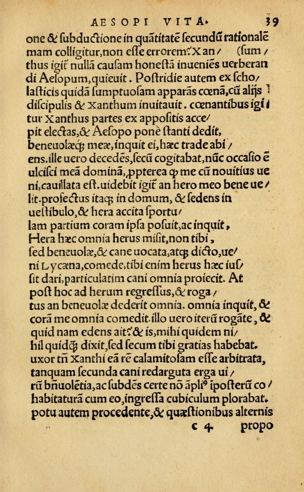 Scan 0045 of Aesopi Phrygis Fabellae Graece & Latine, cum alijs opusculis, quorum index proxima refertur pagella.