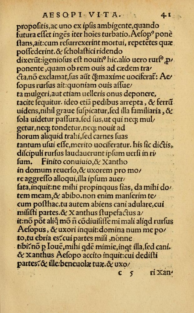 Scan 0047 of Aesopi Phrygis Fabellae Graece & Latine, cum alijs opusculis, quorum index proxima refertur pagella.