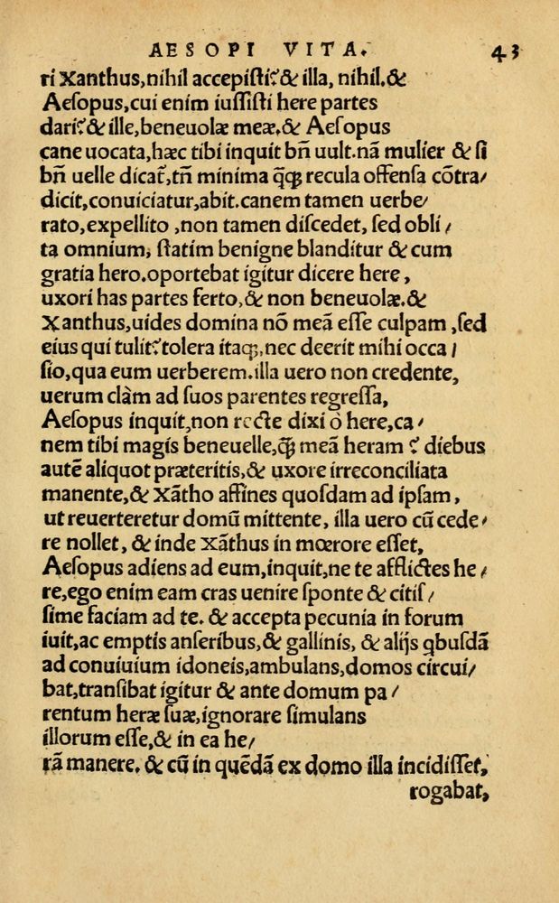 Scan 0049 of Aesopi Phrygis Fabellae Graece & Latine, cum alijs opusculis, quorum index proxima refertur pagella.