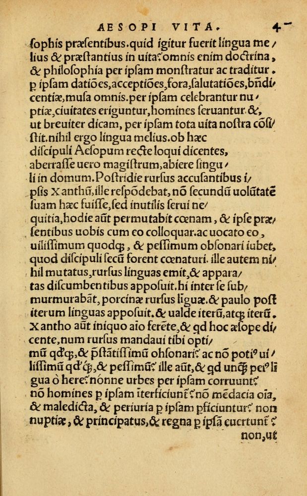 Scan 0053 of Aesopi Phrygis Fabellae Graece & Latine, cum alijs opusculis, quorum index proxima refertur pagella.