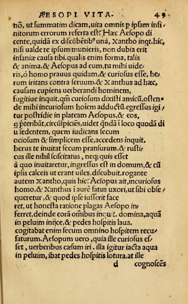 Scan 0055 of Aesopi Phrygis Fabellae Graece & Latine, cum alijs opusculis, quorum index proxima refertur pagella.