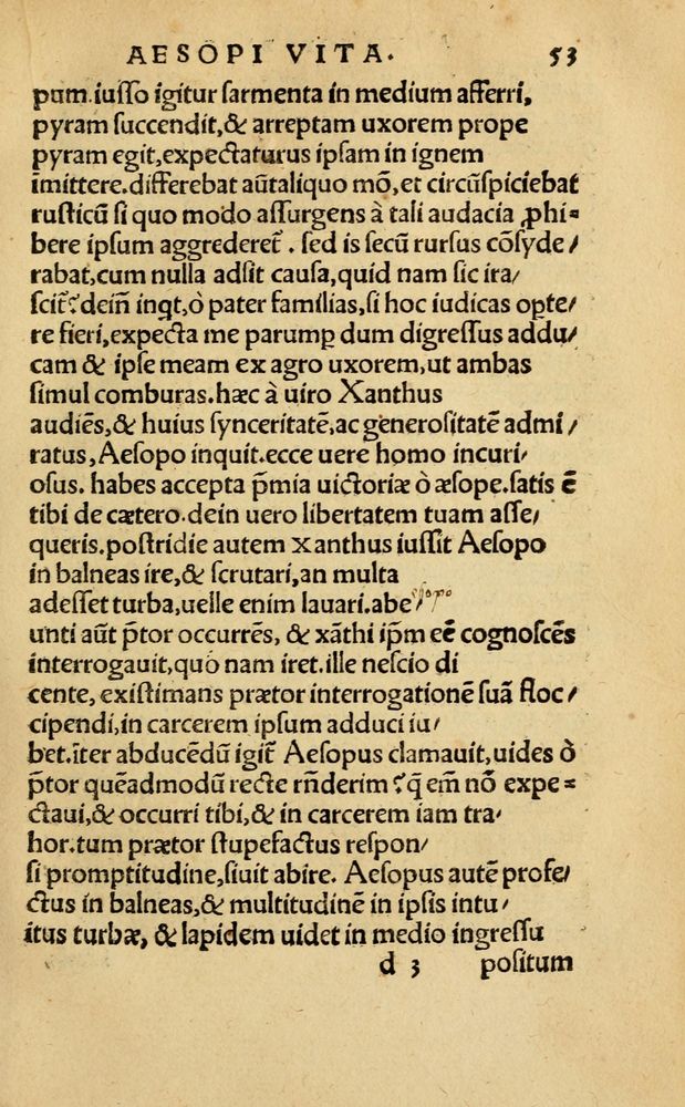 Scan 0059 of Aesopi Phrygis Fabellae Graece & Latine, cum alijs opusculis, quorum index proxima refertur pagella.