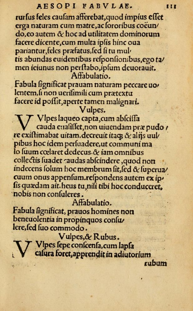 Scan 0117 of Aesopi Phrygis Fabellae Graece & Latine, cum alijs opusculis, quorum index proxima refertur pagella.