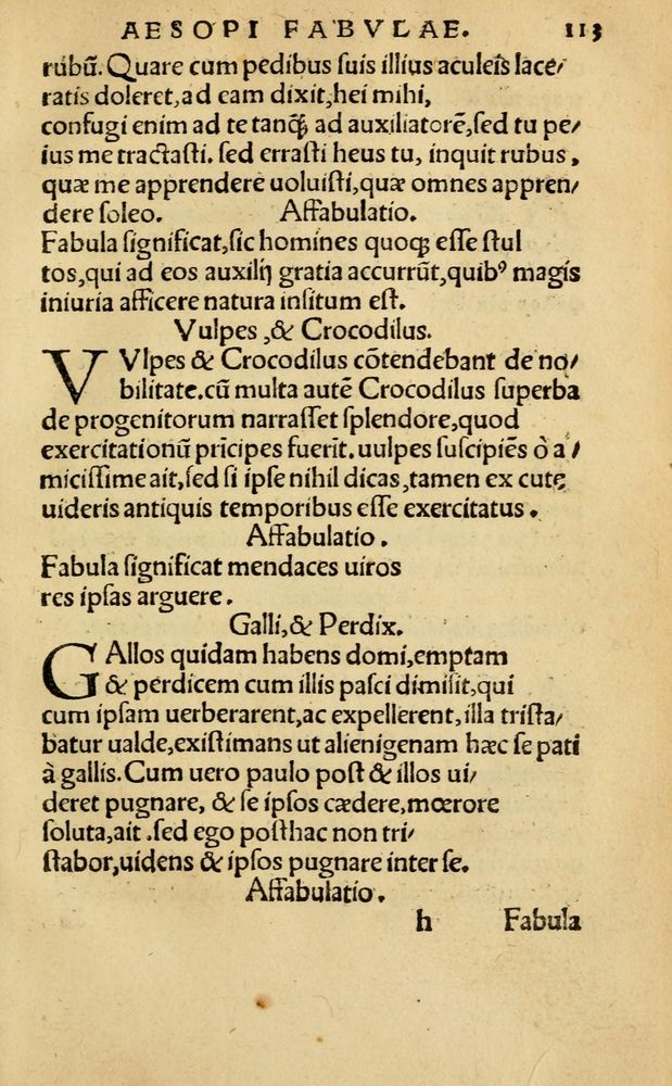 Scan 0119 of Aesopi Phrygis Fabellae Graece & Latine, cum alijs opusculis, quorum index proxima refertur pagella.