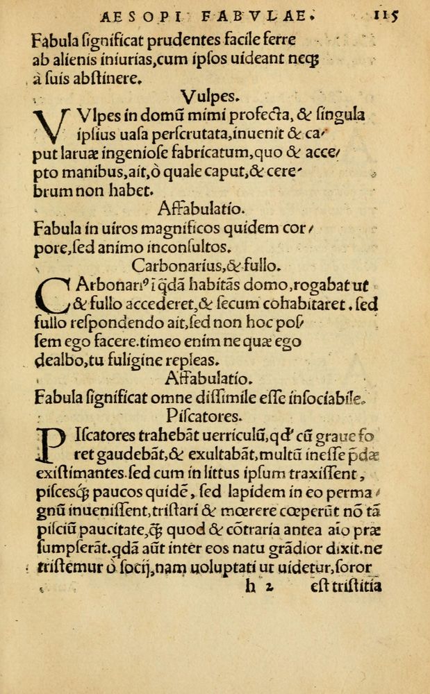 Scan 0121 of Aesopi Phrygis Fabellae Graece & Latine, cum alijs opusculis, quorum index proxima refertur pagella.