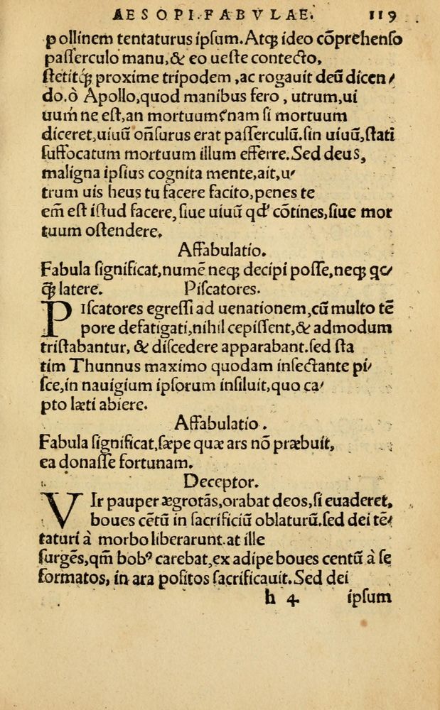 Scan 0125 of Aesopi Phrygis Fabellae Graece & Latine, cum alijs opusculis, quorum index proxima refertur pagella.