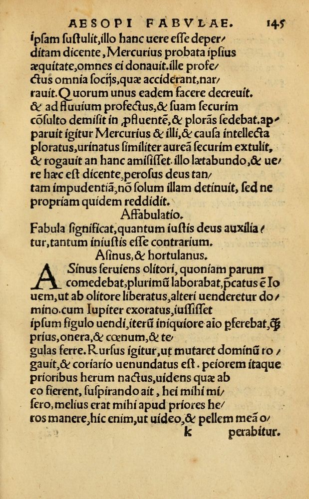 Scan 0151 of Aesopi Phrygis Fabellae Graece & Latine, cum alijs opusculis, quorum index proxima refertur pagella.