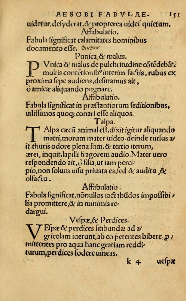 Scan 0157 of Aesopi Phrygis Fabellae Graece & Latine, cum alijs opusculis, quorum index proxima refertur pagella.