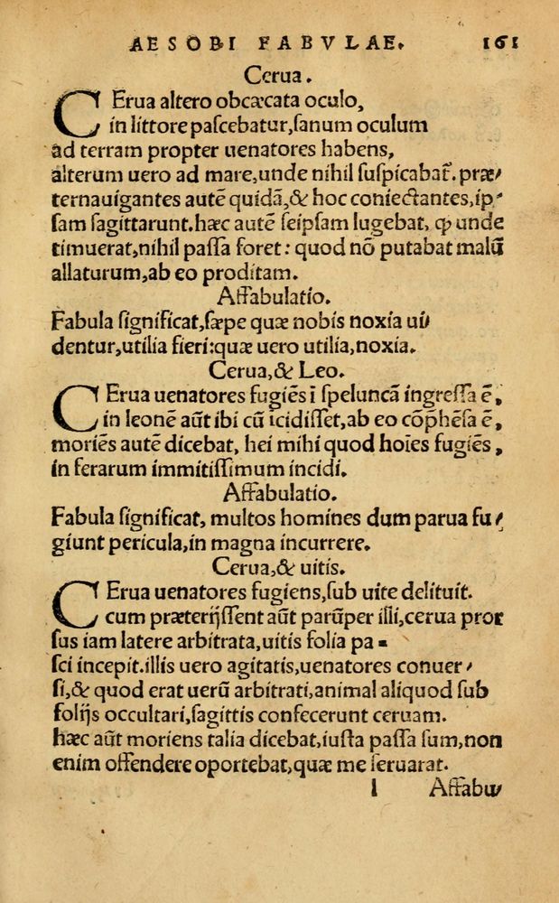 Scan 0167 of Aesopi Phrygis Fabellae Graece & Latine, cum alijs opusculis, quorum index proxima refertur pagella.