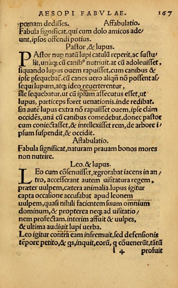 Scan 0173 of Aesopi Phrygis Fabellae Graece & Latine, cum alijs opusculis, quorum index proxima refertur pagella.