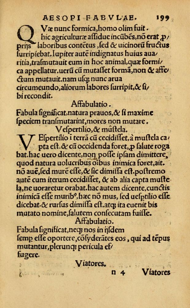 Scan 0205 of Aesopi Phrygis Fabellae Graece & Latine, cum alijs opusculis, quorum index proxima refertur pagella.