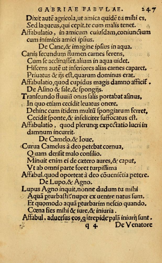 Scan 0253 of Aesopi Phrygis Fabellae Graece & Latine, cum alijs opusculis, quorum index proxima refertur pagella.