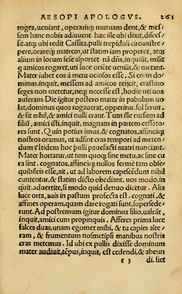 Scan 0267 of Aesopi Phrygis Fabellae Graece & Latine, cum alijs opusculis, quorum index proxima refertur pagella.
