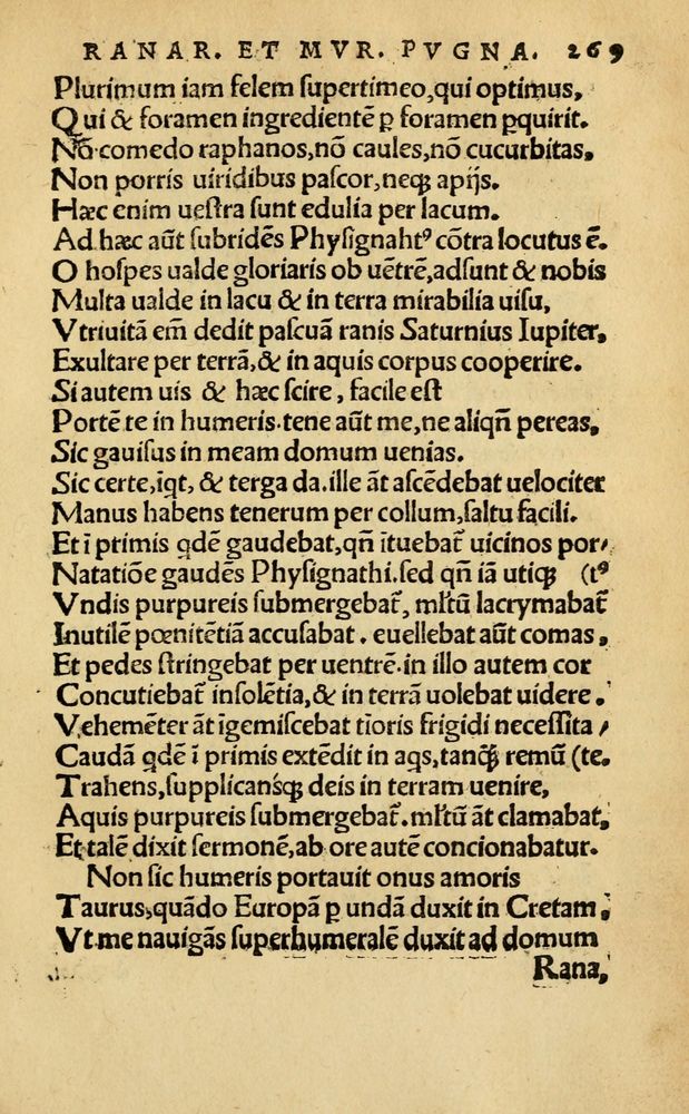 Scan 0275 of Aesopi Phrygis Fabellae Graece & Latine, cum alijs opusculis, quorum index proxima refertur pagella.