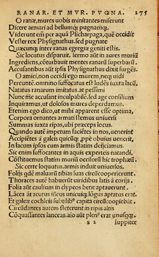 Scan 0281 of Aesopi Phrygis Fabellae Graece & Latine, cum alijs opusculis, quorum index proxima refertur pagella.