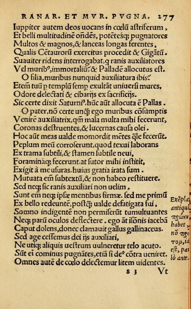 Scan 0283 of Aesopi Phrygis Fabellae Graece & Latine, cum alijs opusculis, quorum index proxima refertur pagella.